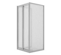 CABINE DE DOUCHE SALOON TROIS CÔTÉS 2 PORTES PIVOTANTES VERRE TRANSPARENT H198
