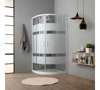 CABINE DE DOUCHE SEMI-CIRCULAIRE 80 CM CRYSTAL SÉRIGRAPHIÉ VENERE