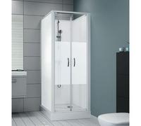 Cabine de douche - Surf 6 - 70 x 70 cm - Portes battantes sérigraphiées LEDA