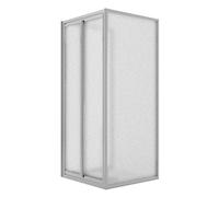 CABINE DE DOUCHE SALOON TROIS CÔTÉS 2 PORTES PIVOTANTES VERRE TRANSPARENT H198