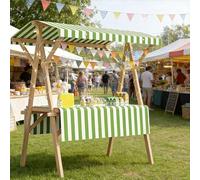 Cabine de marché pliable en bois, chariot d'extérieur portable avec auvent, présentoir polyvalent pour foire artisanale, stand alimentaire et marché aux puces