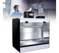 Cabine De Peinture Aérographe Avec Effet Cascade, 5500k, Système D'aspiration D'air Par Rideau D'eau, éclairage 3 LED, Idéale Pour La Décoration De Maquettes,Gâteaux,Nail Art,Poterie 58cm/22.8inLong-A