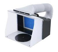 Cabine de Peinture Aérographe, Boîte de Pulvérisation Pliable avec Lumières LED, Plateau Tournant 20 cm et Ventilateur 5.2 m³/Min pour Modèle Peinture Artisanale GâteauxDécoration Gâteau