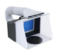 Cabine de Peinture Aérographe,Cabine de Pulvérisation Portable 5,2 m³/Min, Boîte de Pulvérisation Pliable avec Lumières LED, Double Ventilateur Plateau Tournant 20 cm pour Modélisme Bricolage