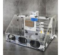 Cabine de pulvérisation 40 W, 220 V-50 Hz transparente hermétique, 100-300 W, trois niveaux réglables, avec lumières LED et tuyau d'échappement, pour maquettes de peinture, art, artisanat