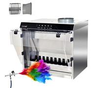 Cabine de pulvérisation aérographe, Cabine de pulvérisation aérographe Portable for Loisirs créatifs avec Rideau d'eau et système d'évacuation d'air, Table d'aérographe avec établi de 48 x 32 cm