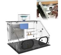 Cabine de pulvérisation portable pour aérographe 220 V-50 Hz, kit de cabine de peinture transparente 40 W, vitesse du vent 1300 mètres cubes/h, avec lumières LED, température réglable, pour maquettes