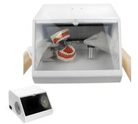 Cabine de sablage, collecteur de poussière for sablage de laboratoire, collecteur de poussière for laboratoire dentaire avec source lumineuse LED 5500K, double ventilateur intégré, grande fenêtre for