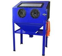 Cabine de sablage Sableuse Professionnelle MAXBLAST de 220 Litres avec Pistolet de Sablage et 4 Buses en Céramique - Sableuse à Manches pour Travaux de Restauration