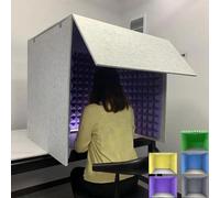 Cabine De Son Portable, Salle De Cabine D’Isolation Sonore, Cabine D’Enregistrement, Cube De Cabine D’Isolation De Microphone, Enregistrement en Studio, Boîte, Yellow, 80 * 80 * 80cm