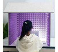 cabine d'enregistrement de bureau, Cabine d'enregistrement portable for voix, équipement de studio, protection microphone for podcasts, chant, jeux et diffusion(Purple)