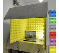 cabine d'enregistrement de bureau, Cabine d'isolation for microphone, caisson de protection portable for enregistrement sonore, for home studio, musical, podcasting et traitements acoustiques(Yellow)