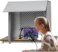 cabine d'enregistrement de bureau, Cabine d'isolation for microphone, cube 80 x cm, for home studio, enregistrement musical, podcasting et traitements acoustiques(Gris)