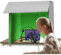 cabine d'enregistrement de bureau, Cabine d'isolation for microphone, cube 80 x cm, for home studio, enregistrement musical, podcasting et traitements acoustiques(Green)