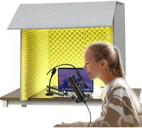 cabine d'enregistrement de bureau, Cabine d'isolation for microphone, cube 80 x cm, for home studio, enregistrement musical, podcasting et traitements acoustiques(Yellow)