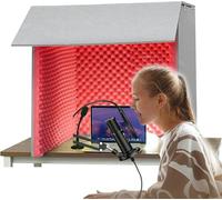 cabine d'enregistrement de bureau, Cabine d'isolation for microphone, cube 80 x cm, for home studio, enregistrement musical, podcasting et traitements acoustiques(Red)