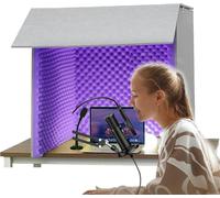 cabine d'enregistrement de bureau, Cabine d'isolation for microphone, cube 80 x cm, for home studio, enregistrement musical, podcasting et traitements acoustiques(Purple)