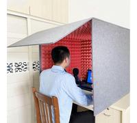 cabine d'enregistrement de bureau, Cabine vocale portable, équipement d'enregistrement, cabine de microphone en mousse, cube, for studio musique, chambre à coucher, maison(Red)
