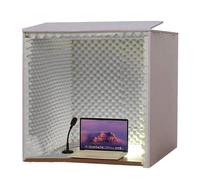 Cabine d'enregistrement vocale portable, protection de microphone de bureau insonorisée, bouclier d'isolation de microphone carré, cabine d'enregistrement musicale for studio(Gray,60 * 60cm)