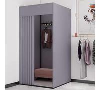 Cabine D'Essayage Cabine D'essayage Mobile Temporaire, Vestiaire De Magasin De Vêtements, Présentoir Simple Pliable, Rideau De Séparation D'intimité, Crochet Intégré(Grey.,L100xW100xH200CM)