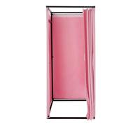Cabine d'essayage de taille moyenne avec protection visuelle, sur pied, rose, pour magasin de vêtements