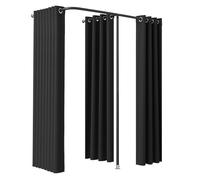 VEVOR Cabine d'Essayage Double 200x100x200 cm, Vestiaire Portable avec Rideaux Épais en Polyester, Espace d'Intimité pour Magasin, Boutique, Centre Commercial, Atelier de Couture, Extérieur, Noir
