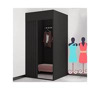 Cabine d'essayage Mobile avec Rideaux occultants, Cabine d'essayage Portable et entièrement fermée pour Magasin de vêtements, Rideau de séparation Pliable en Lin pour Plus d'intimité, du Sol
