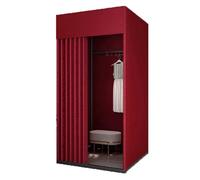 Cabine d'essayage Mobile, Cabine d'essayage Pliable et Portable avec Rideau d'ombrage, Bases Stables for vestiaires(Rot,100x100x200cm)