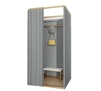 cabine d'essayage mobile Cabine d'essayage portable, vestiaire temporaire, cloison de séparation au sol, convient aux magasins de vêtements et aux bureaux commerciaux cabine d'essayage(Dark Gray,M)