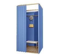 cabine d'essayage mobile Cabine d'essayage portable, vestiaire temporaire, cloison de séparation au sol, convient aux magasins de vêtements et aux bureaux commerciaux cabine d'essayage(Blauw,M)