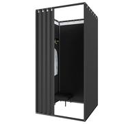 Cabine D'essayage Portable, Mobile Magasin de Vêtements Vestiaire, D'intimité Privé Cabine Salle D'essayage, Temporaire Écran De Confidentialité pour Bureau Centres Commercial(Noir, 85 x 85 x 200)