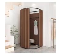Cabine d'essayage portable, Vestiaire avec rideaux occultants et structure en métal, multicolore, plusieurs tailles(Dark Brown,85x80x200cm)