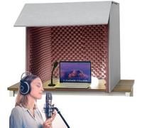 Cabine d'isolation de microphone - Bouclier insonorisant absorbant les voix pour studio à domicile et enregistrement de musique