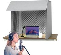 Cabine d'isolation de microphone - Bouclier insonorisant absorbant les voix pour studio à domicile et enregistrement de musique