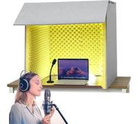 Cabine d'isolation de microphone - Bouclier insonorisant absorbant les voix pour studio à domicile et enregistrement de musique