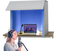 Cabine d'isolation de microphone - Bouclier insonorisant absorbant les voix pour studio à domicile et enregistrement de musique