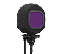 Cabine d'isolation pour enregistrement vocal - Bouclier de microphone portable avec filtre pop remplaçable pour chant, podcasting et voix off de qualité studio, (filtre pop violet crépusculaire)