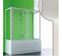 Cabine douche 3 côtés Pare-Baignoire 80x150x80 CM FORTE Plutone - Acrylique Blanc Mat