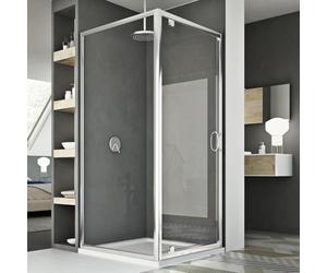 Cabine Douche 80x80 AP. 80 CM H185 transparent modèle Sintesi Duo 1 Portillon