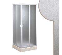 Forte: Cabine de douche intelligente d'angle en PVC-acrylique, anticalcaire, réductible, fermeture magnétique, kit complet, 80L x 80P x 185H, blanc