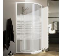 Idralite Cabine de Douche Blanche Demi-Circulaire 80x80 CM H185 Verre Sérigraphié Mod. Blanc