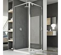 Cabine Douche 90x90 AP. 90 CM H185 transparent modèle Sintesi Duo 1 Portillon