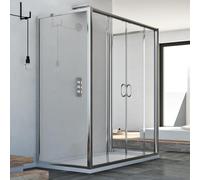 Cabine douche à trois côtés 90x120x90 CM H185 trasparent modèle Replay Trio avec 2 portillons