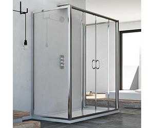 Cabine douche à trois côtés 90x120x90 CM H185 trasparent modèle Replay Trio avec 2 portillons