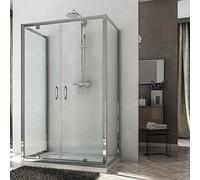 Cabine Douche avec 3 côtés 70x100x70 CM H185 trasparent modèle Sintesi Trio 2 Portillons