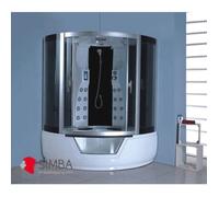 Cabine douche balnéo massante - Angle haute - Bain tourbillon - Jacuzzi 150 x 150 - Simba - Blanc