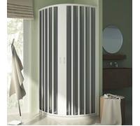 Cabine douche demi-circulaire 80x80 CM Rayons 55 H185 en Plastique pvc modèle Sharp ouverture centrale