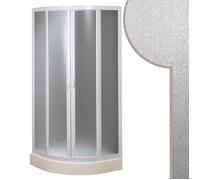 Cabine douche demi-circulaire FORTE Smart en acrylique 90x90 cm avec ouverture coulissante
