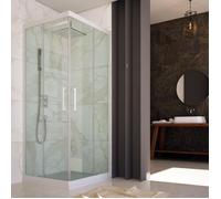 Cabine Douche en PVC - Lite - 80x100 cm - Réversible - Verre Sécurit 6mm