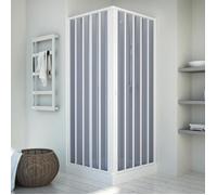 Cabine douche - FORTE - Energy Centrale - PVC - Blanc - 80x80CM - H185 - Ouverture centrale